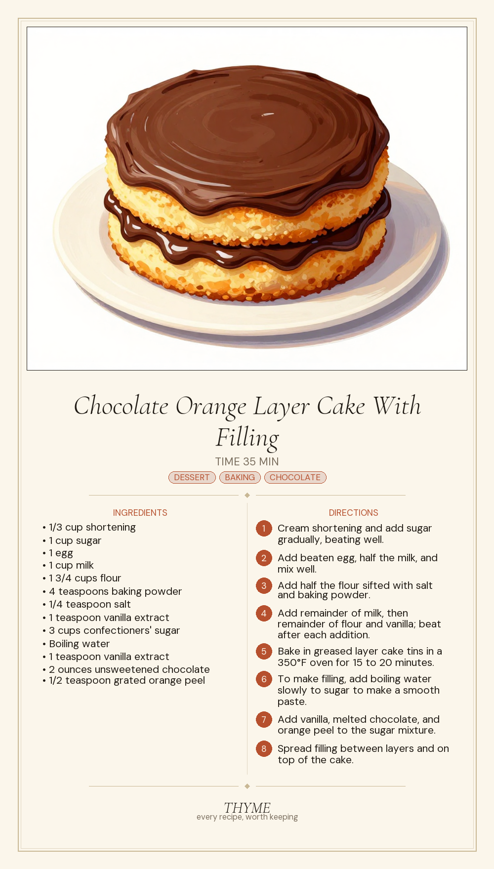 Chocolate Orange Layer Cake With Filling