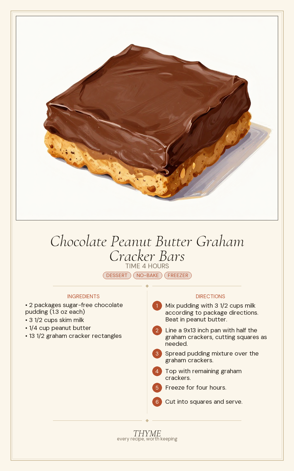 Chocolate Peanut Butter Graham Cracker Bars