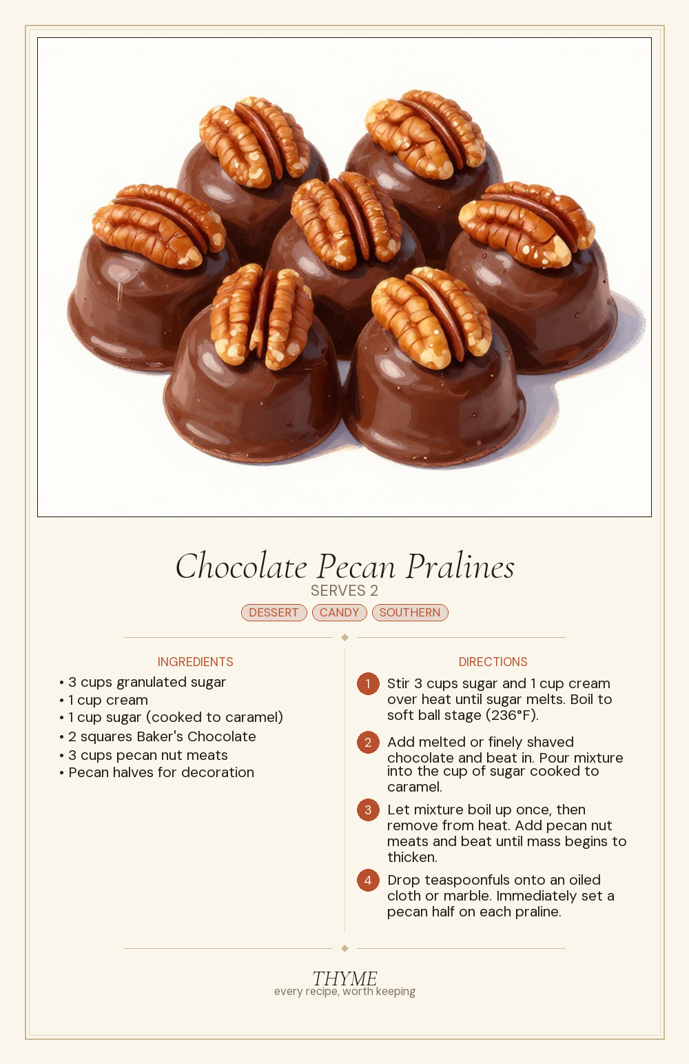 Chocolate Pecan Pralines