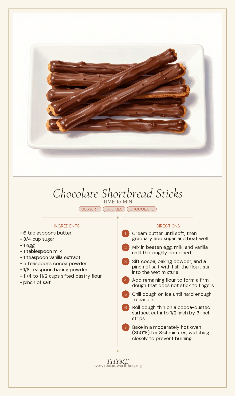 Chocolate Shortbread Sticks