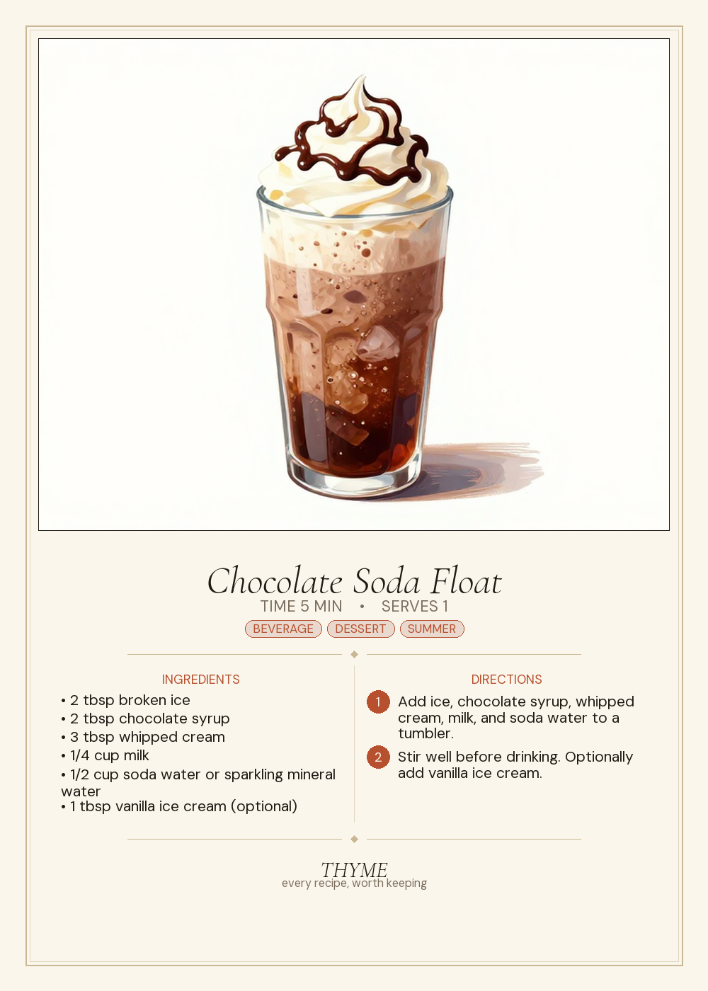 Chocolate Soda Float