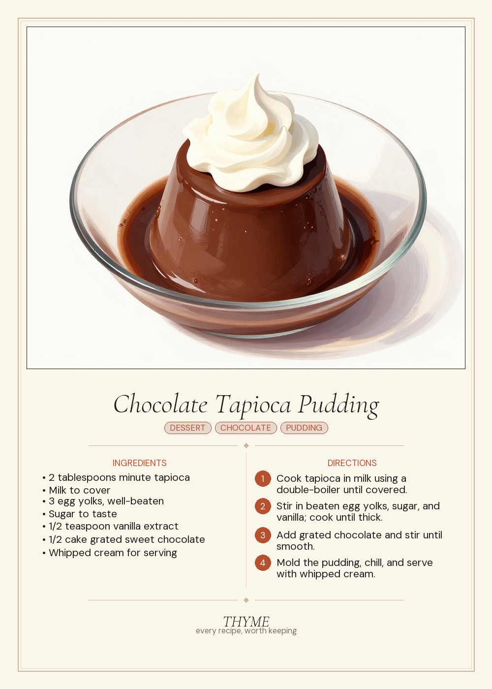 Chocolate Tapioca Pudding