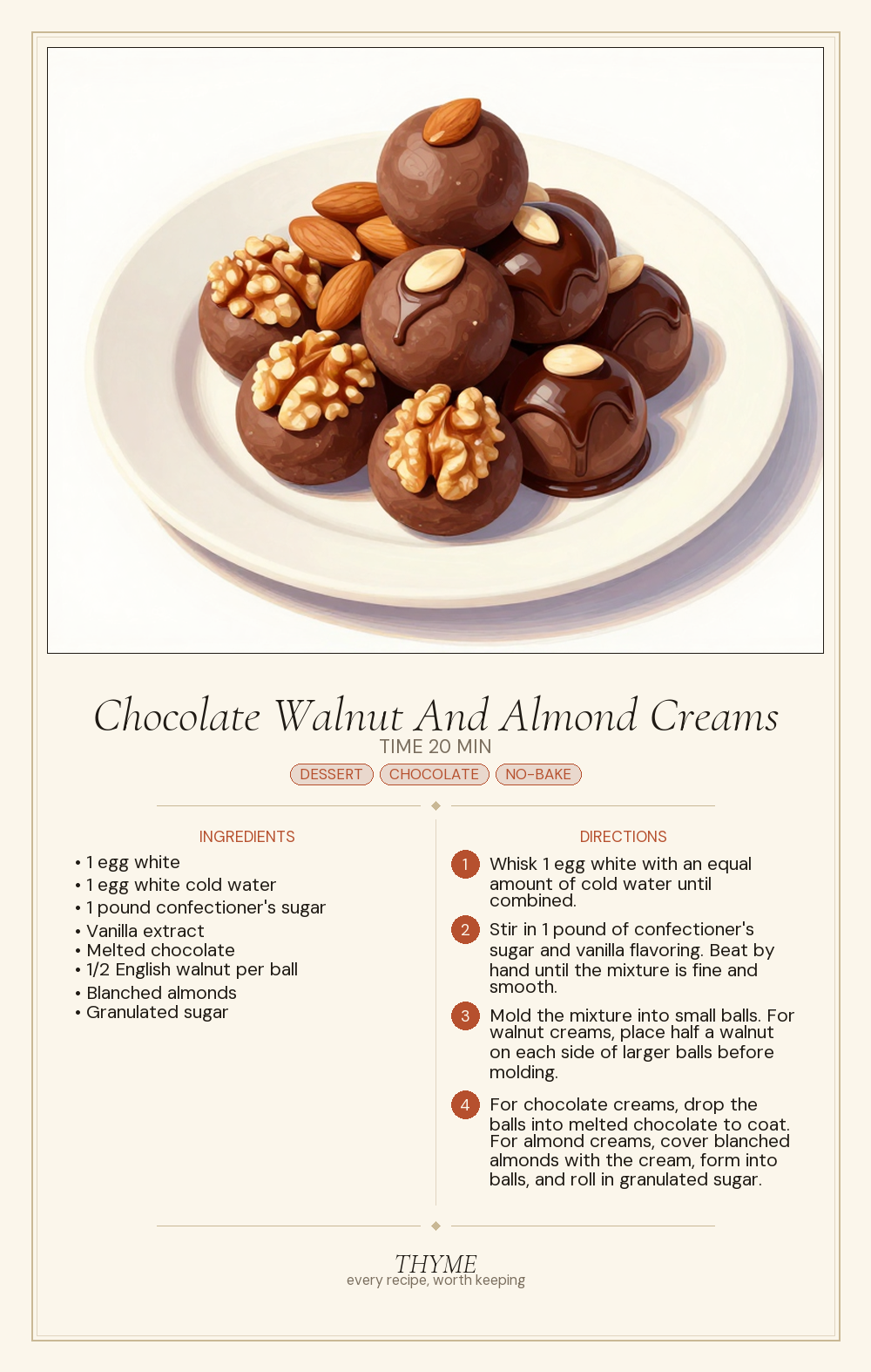 Chocolate Walnut And Almond Creams