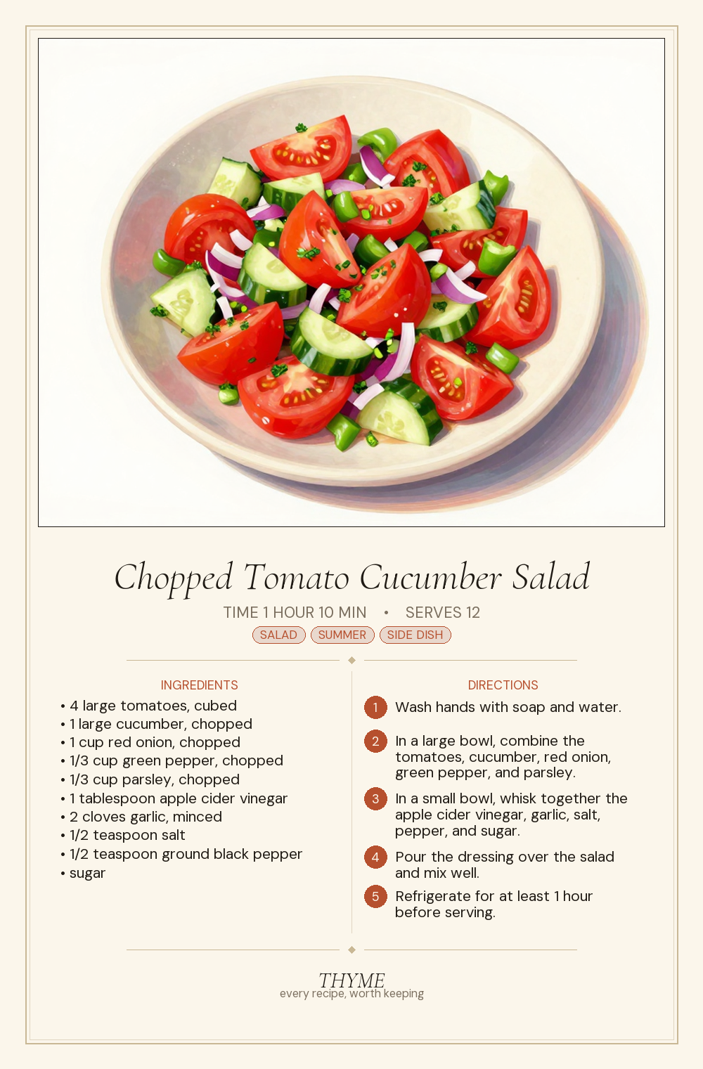 Chopped Tomato Cucumber Salad