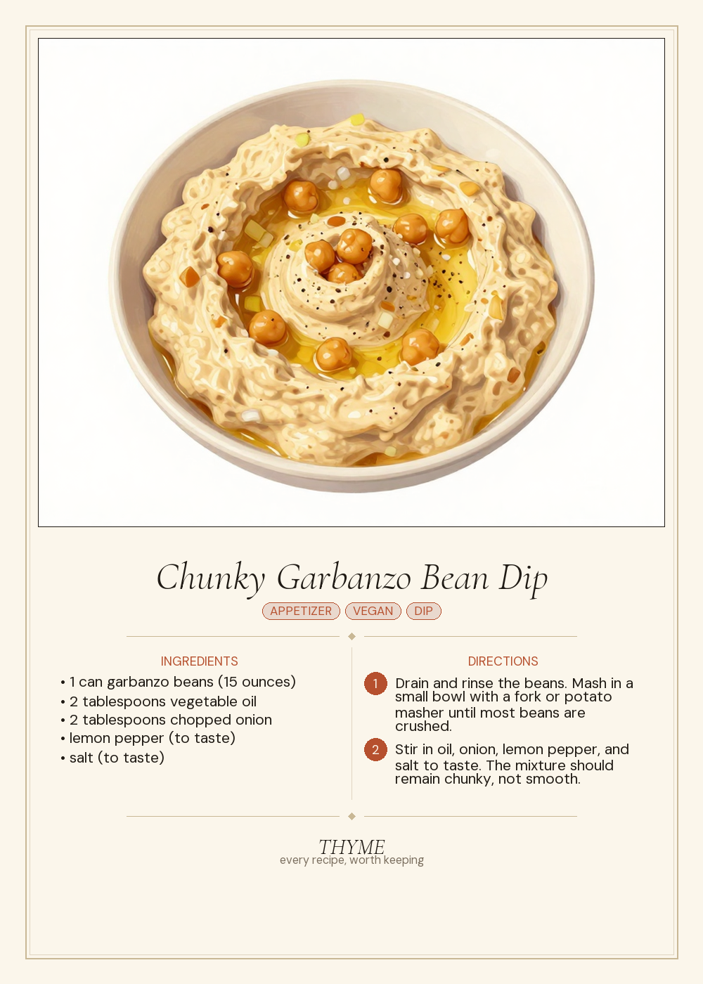 Chunky Garbanzo Bean Dip