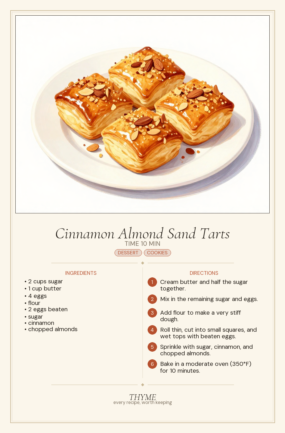 Cinnamon Almond Sand Tarts