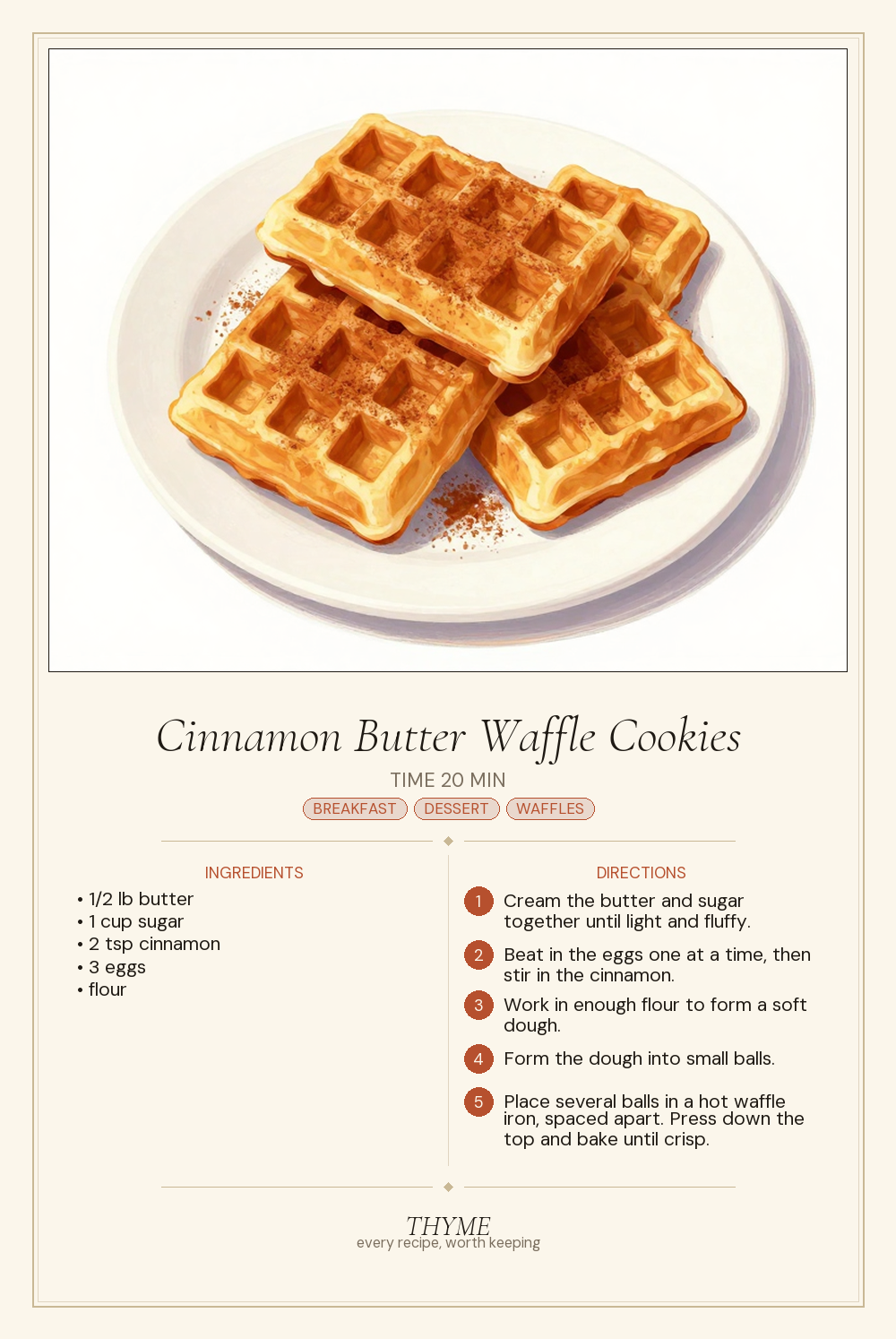 Cinnamon Butter Waffle Cookies