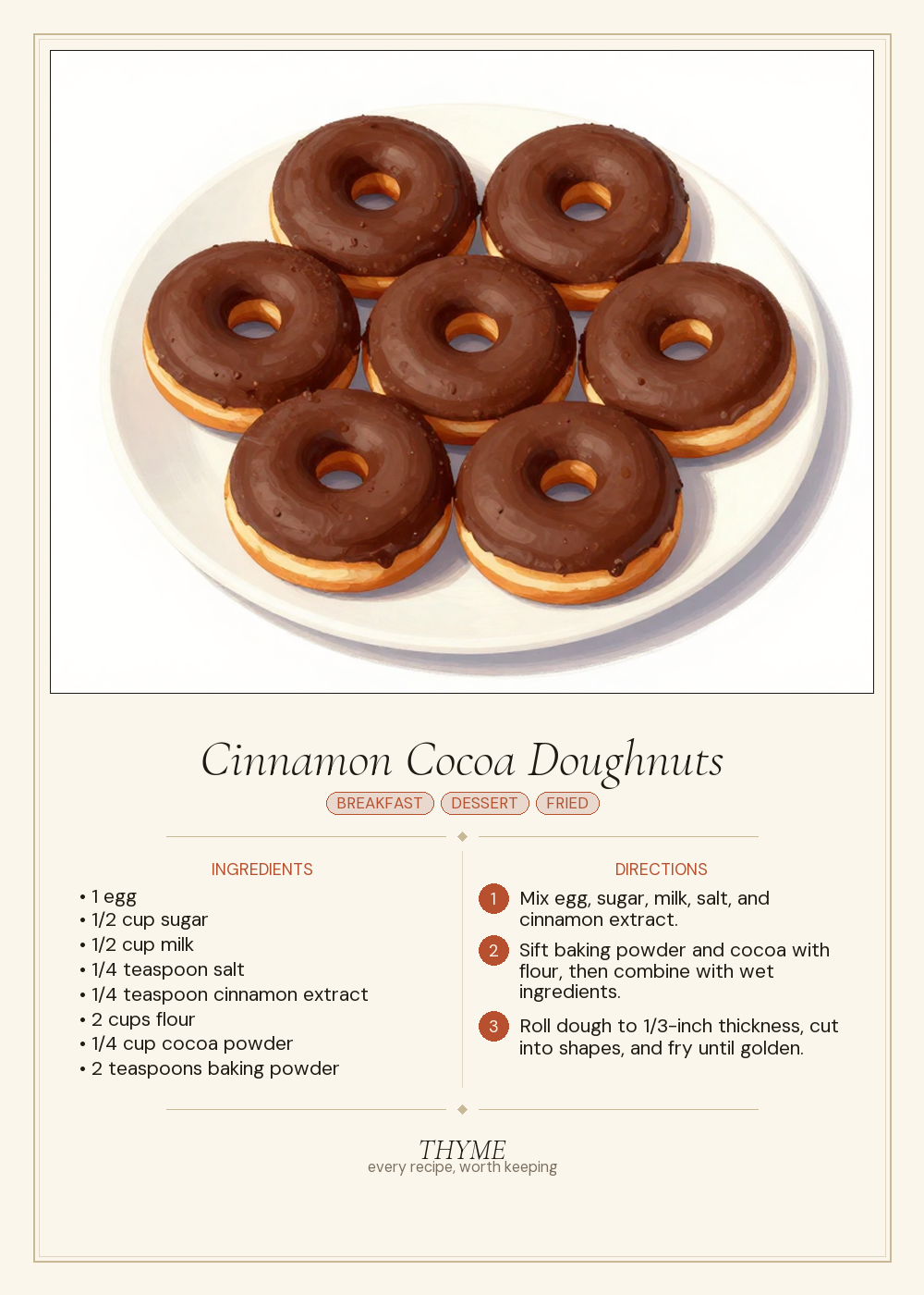Cinnamon Cocoa Doughnuts
