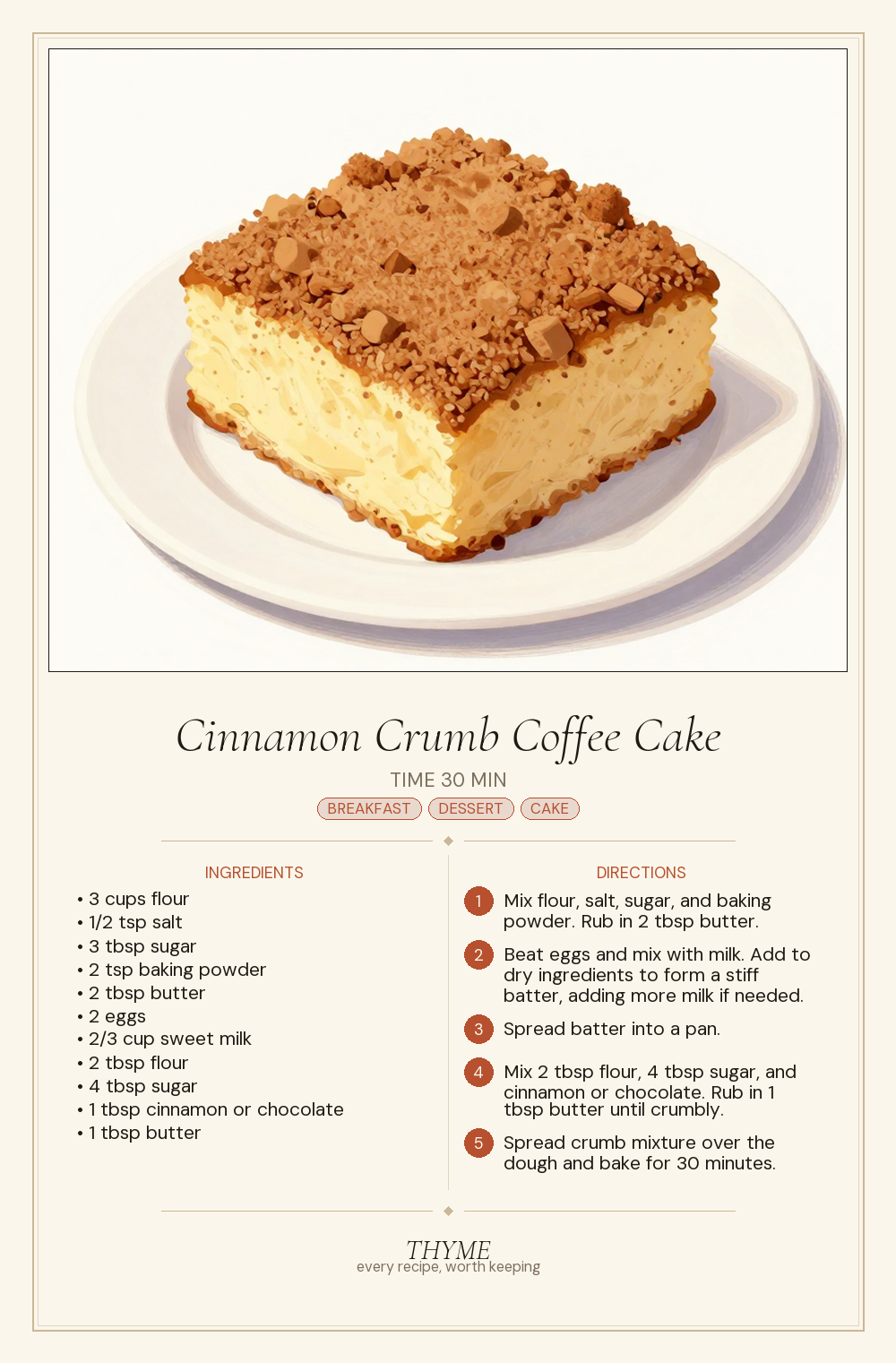 Cinnamon Crumb Coffee Cake