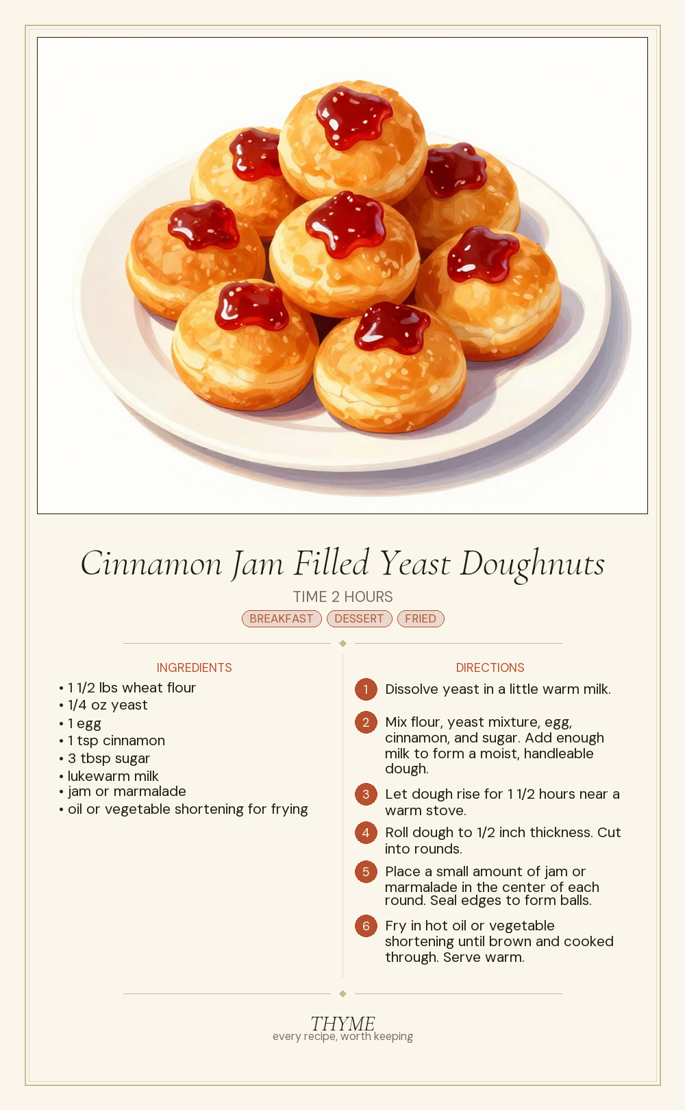 Cinnamon Jam Filled Yeast Doughnuts