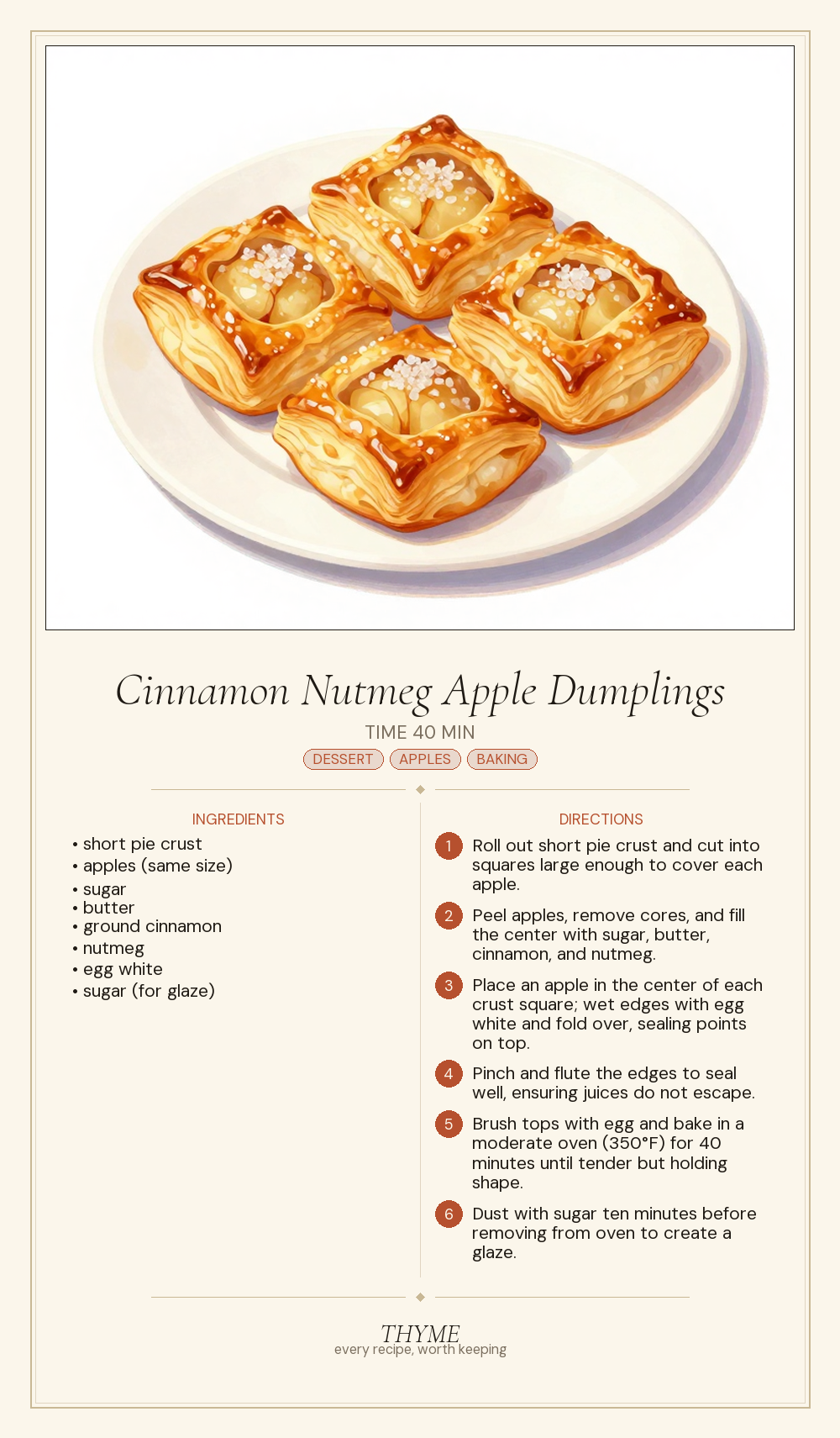 Cinnamon Nutmeg Apple Dumplings
