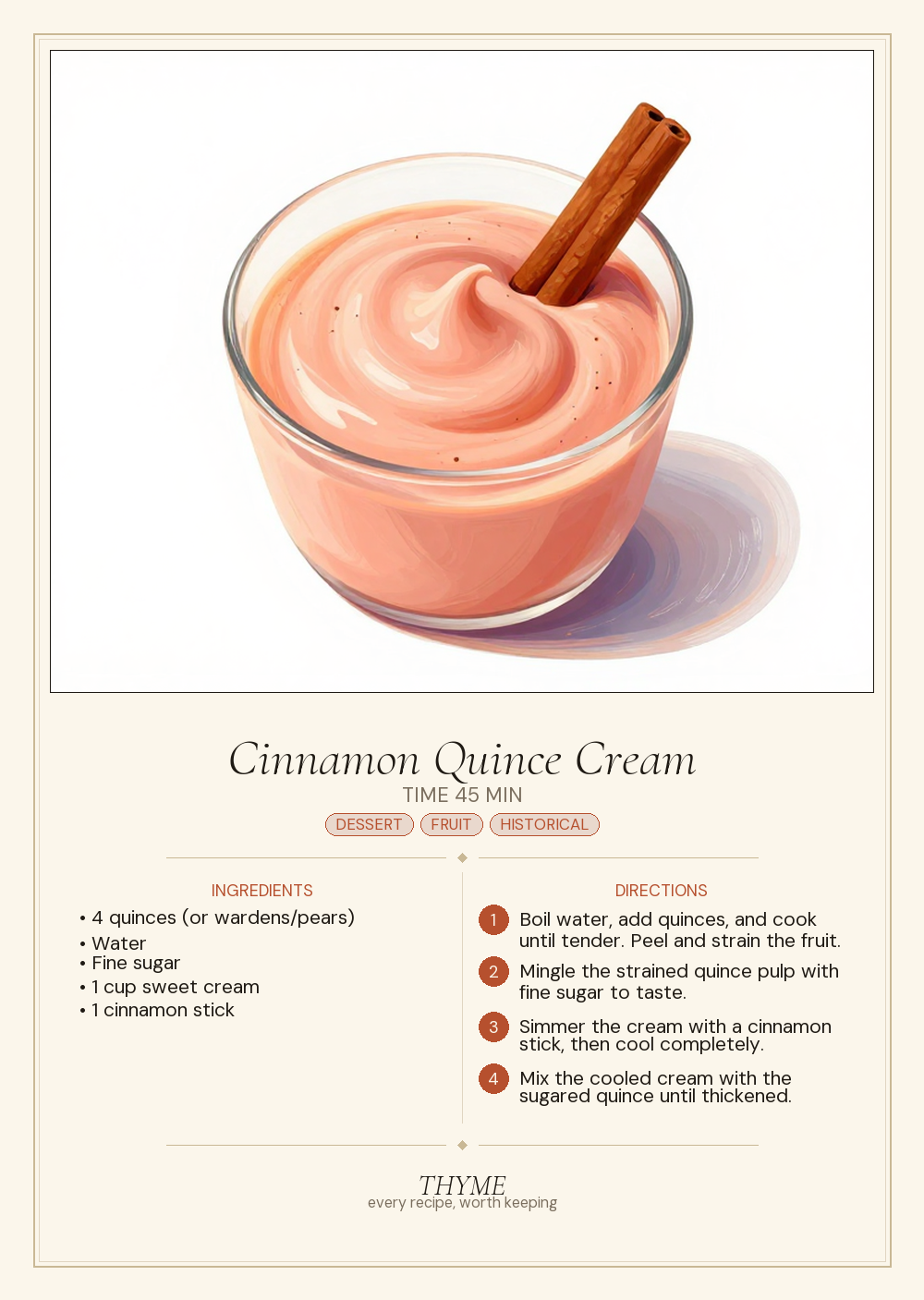 Cinnamon Quince Cream