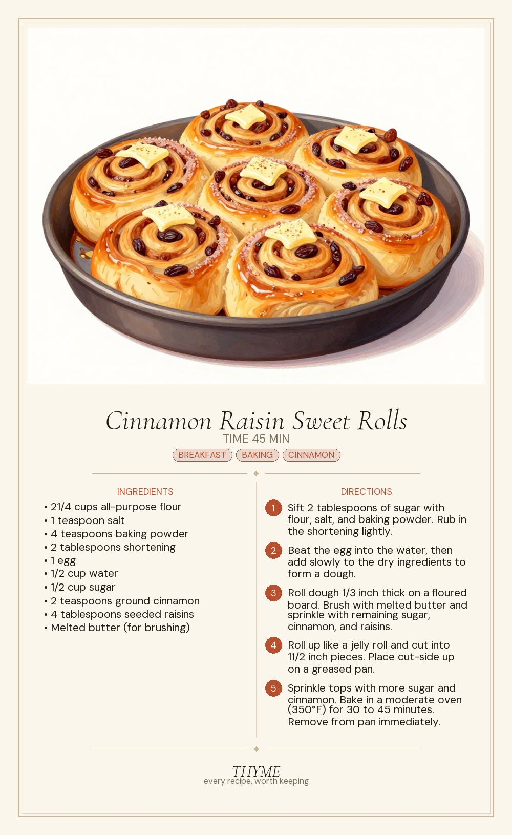 Cinnamon Raisin Sweet Rolls