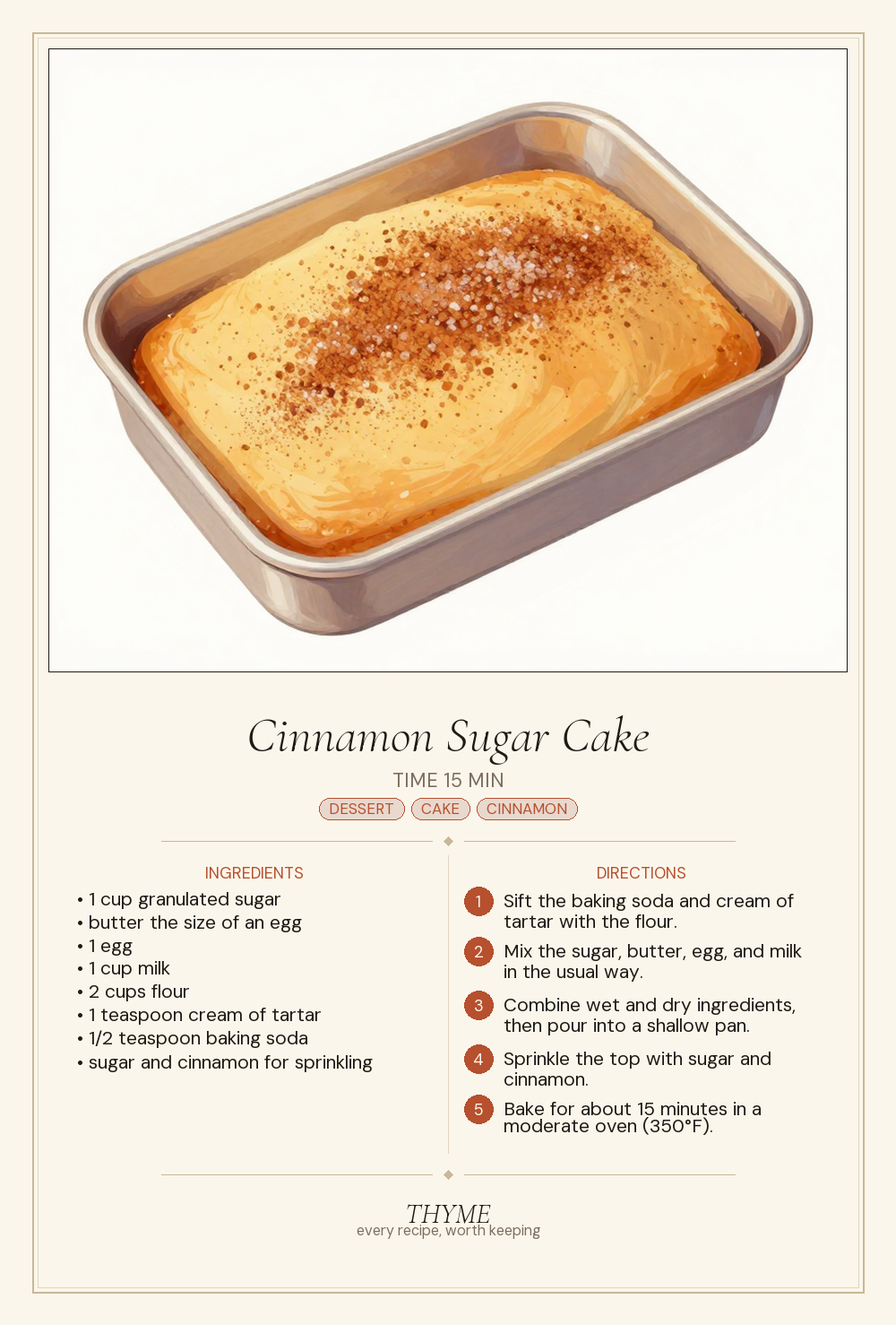 Cinnamon Sugar Cake
