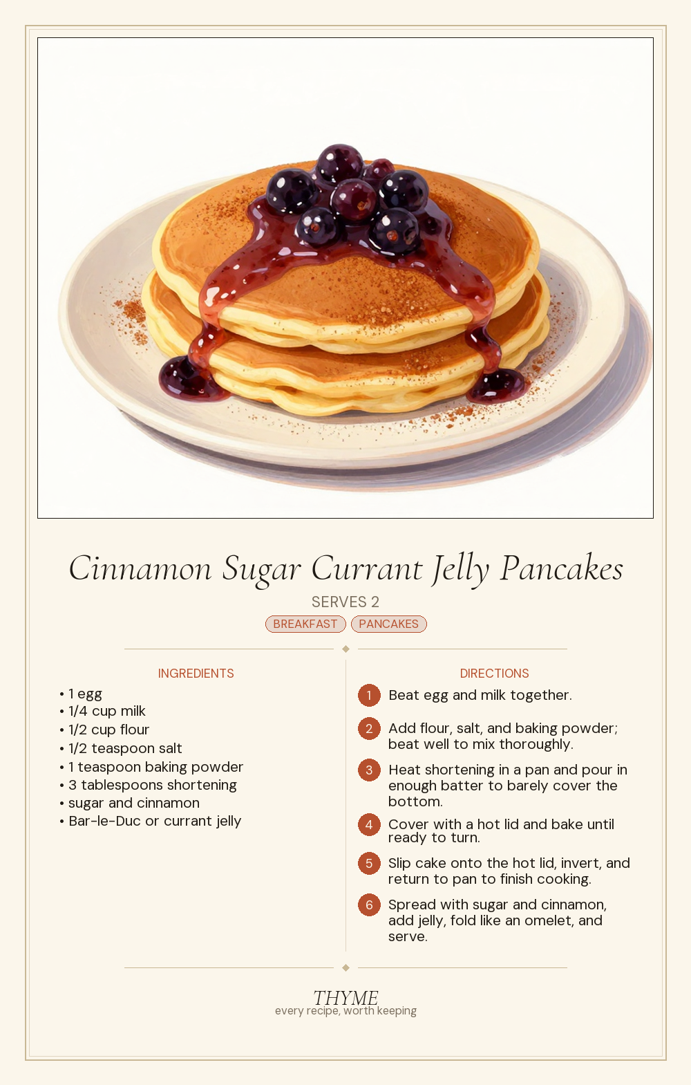 Cinnamon Sugar Currant Jelly Pancakes