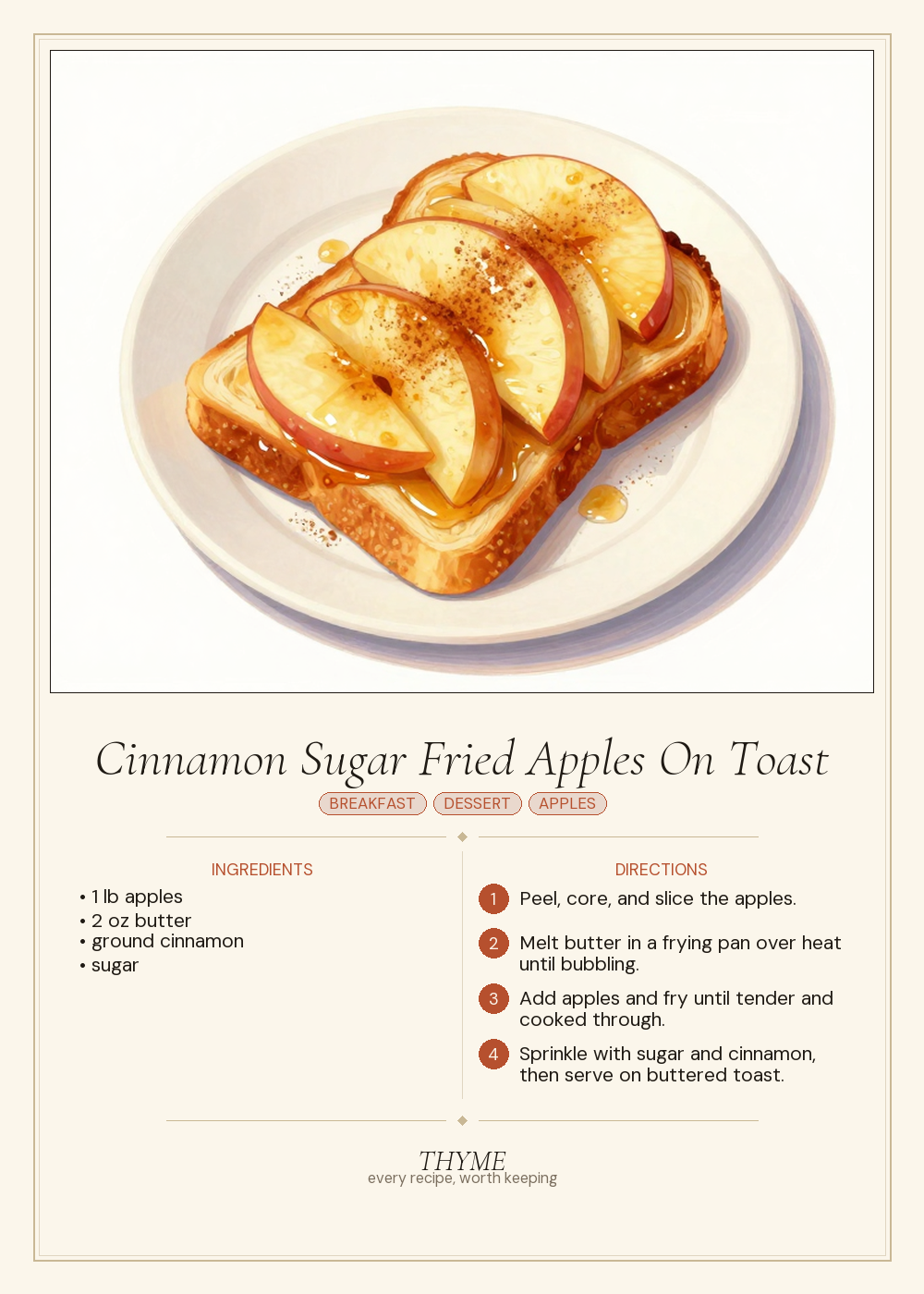 Cinnamon Sugar Fried Apples On Toast