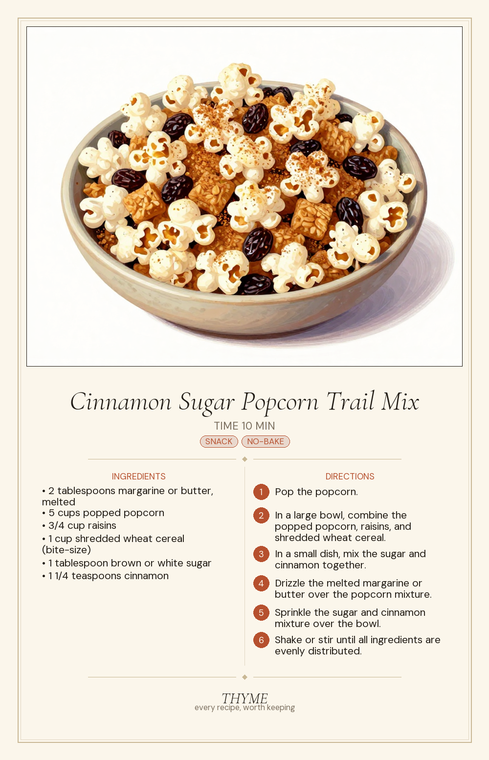 Cinnamon Sugar Popcorn Trail Mix