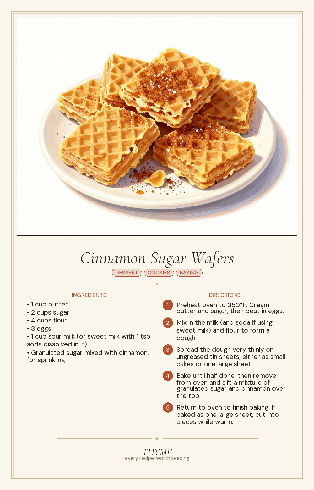Cinnamon Sugar Wafers