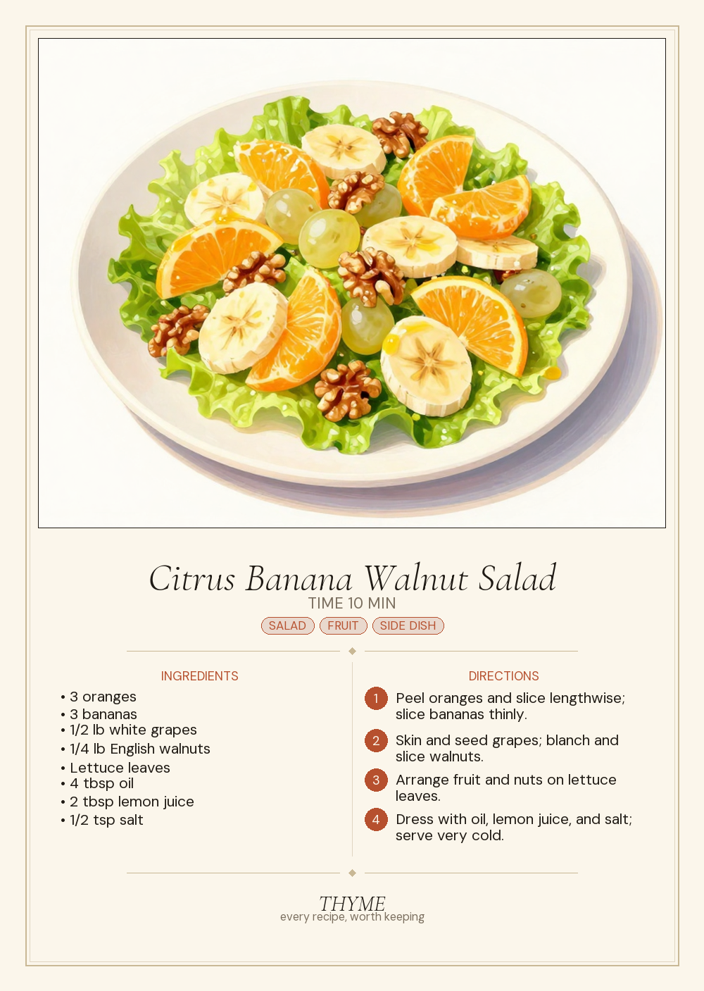 Citrus Banana Walnut Salad