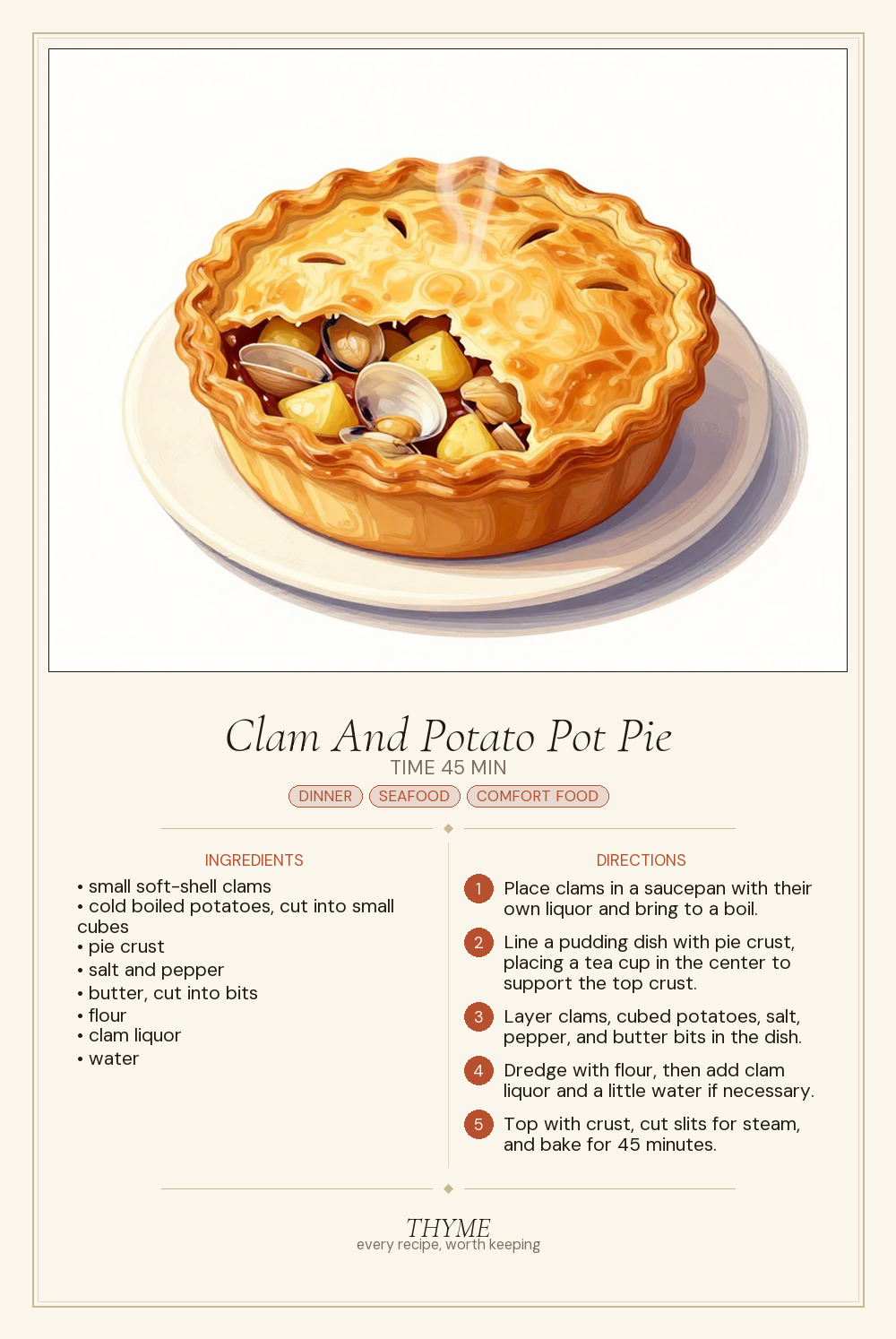 Clam And Potato Pot Pie