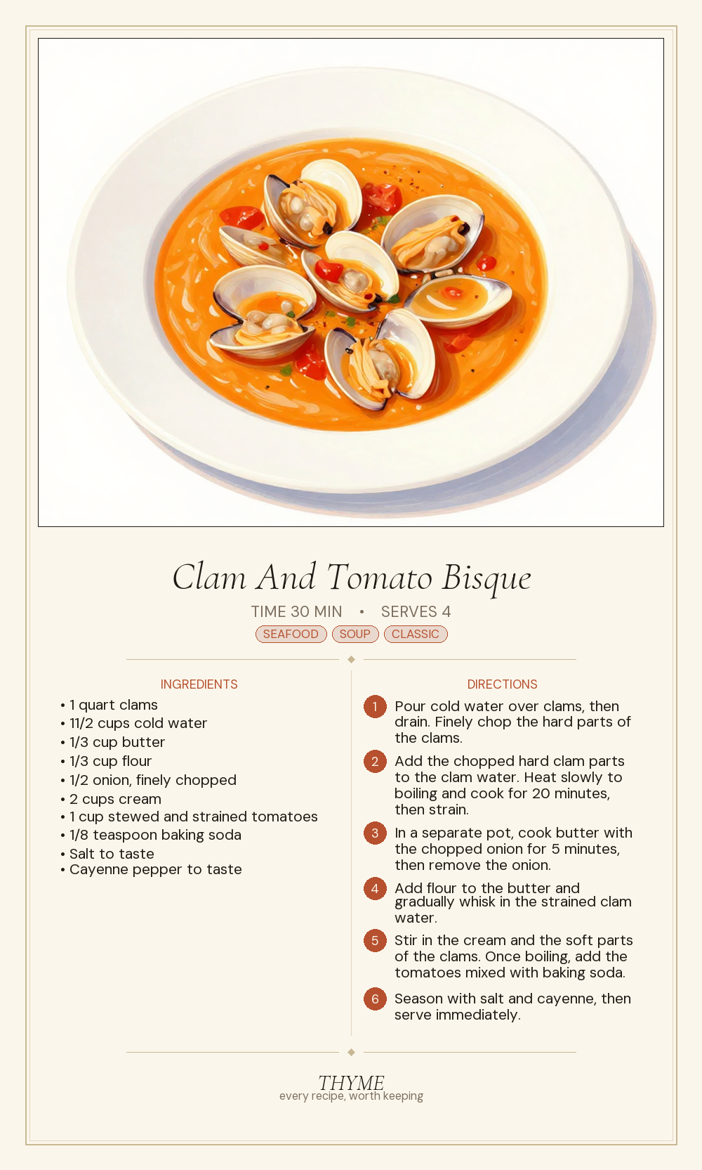 Clam And Tomato Bisque