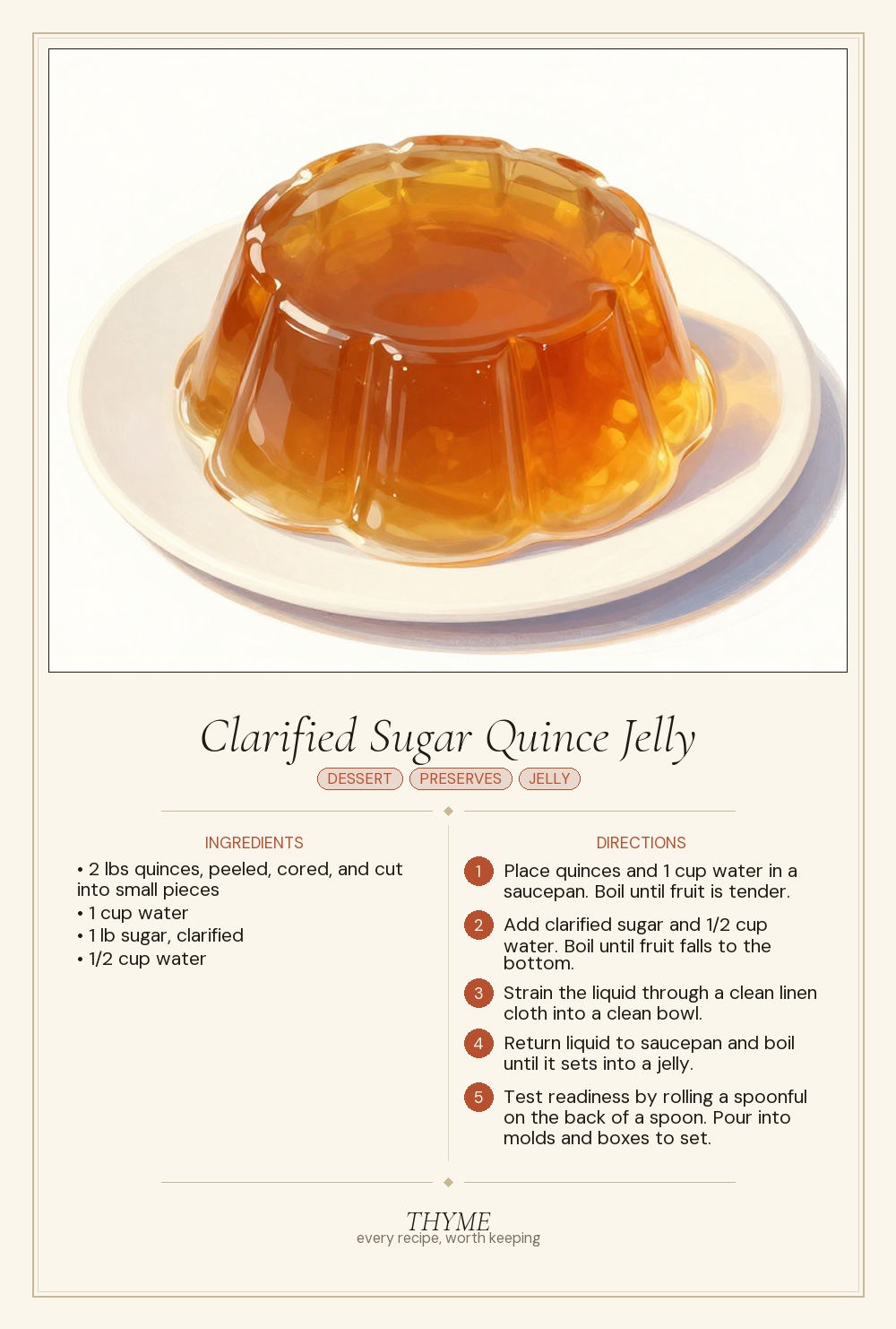 Clarified Sugar Quince Jelly