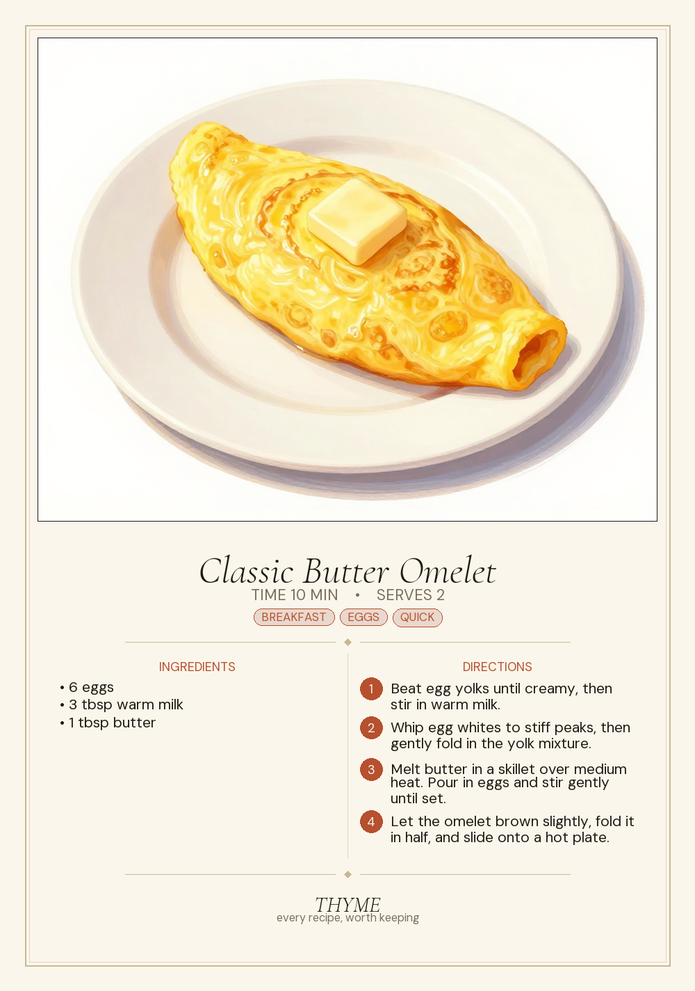 Classic Butter Omelet