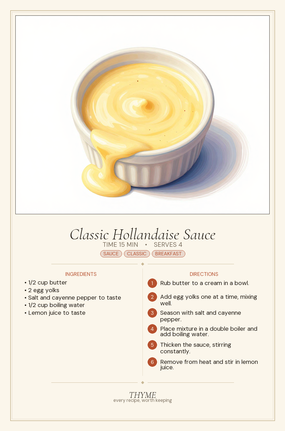 Classic Hollandaise Sauce