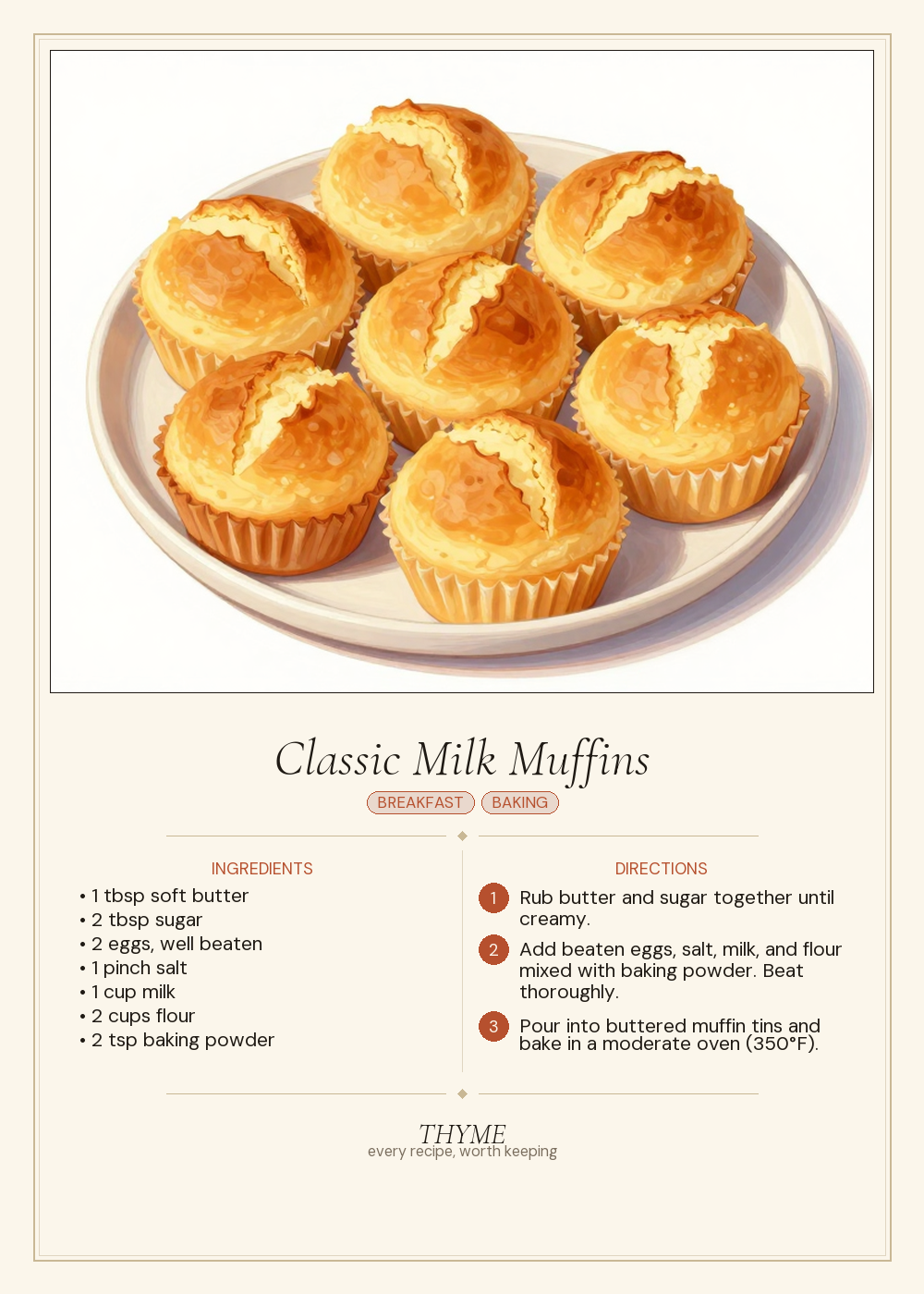 Classic Milk Muffins