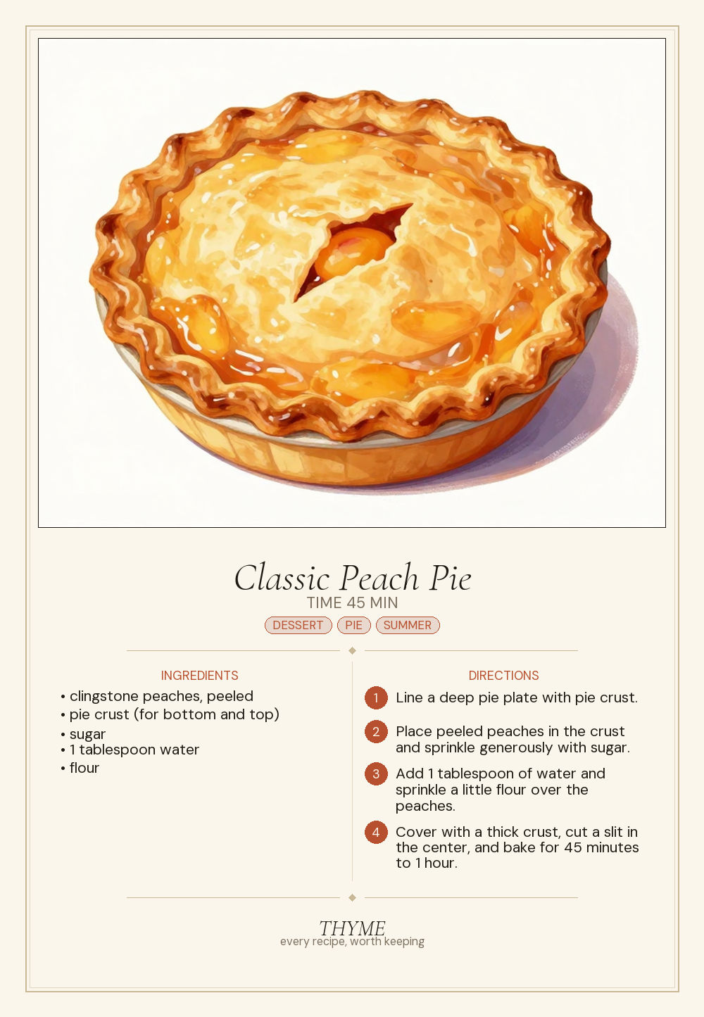 Classic Peach Pie