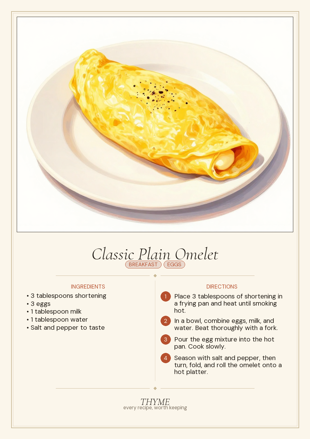 Classic Plain Omelet