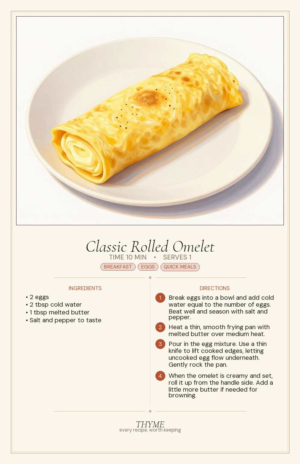 Classic Rolled Omelet