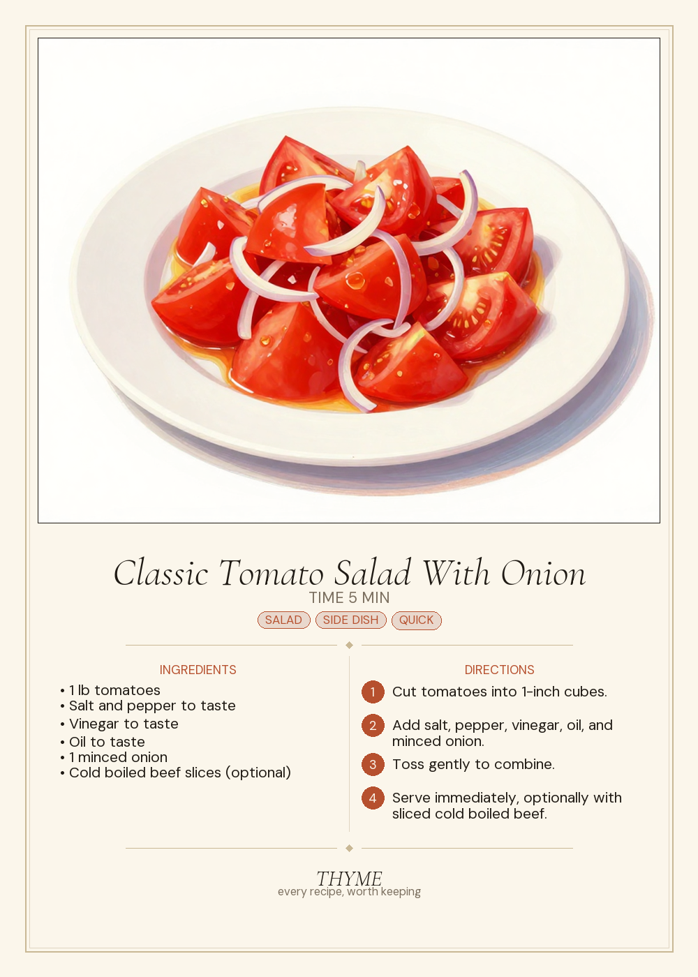 Classic Tomato Salad With Onion