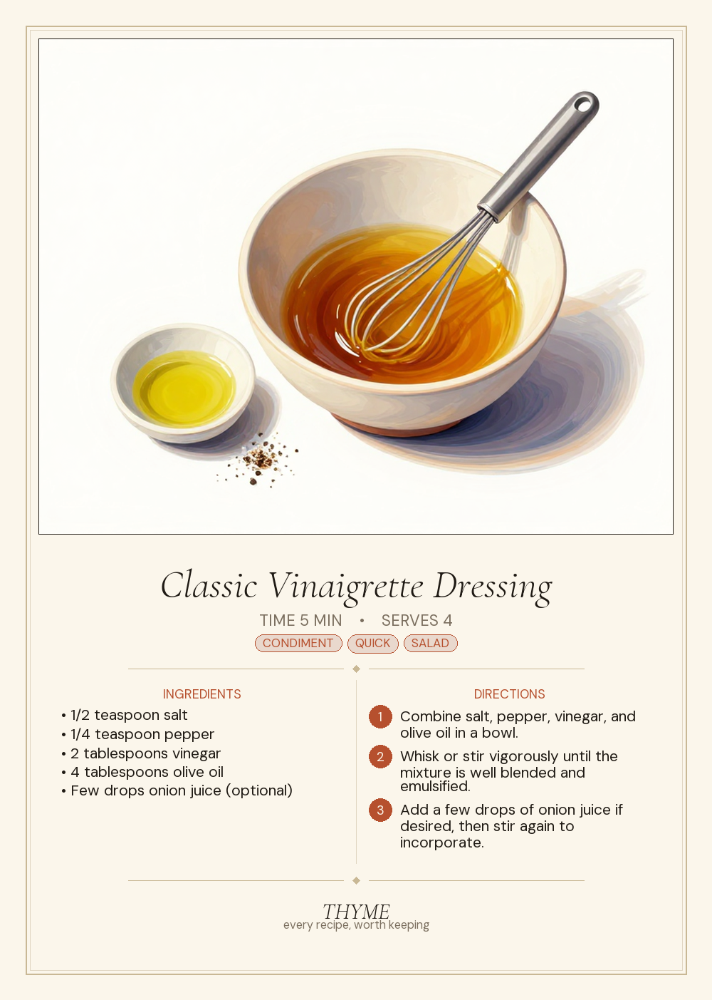 Classic Vinaigrette Dressing
