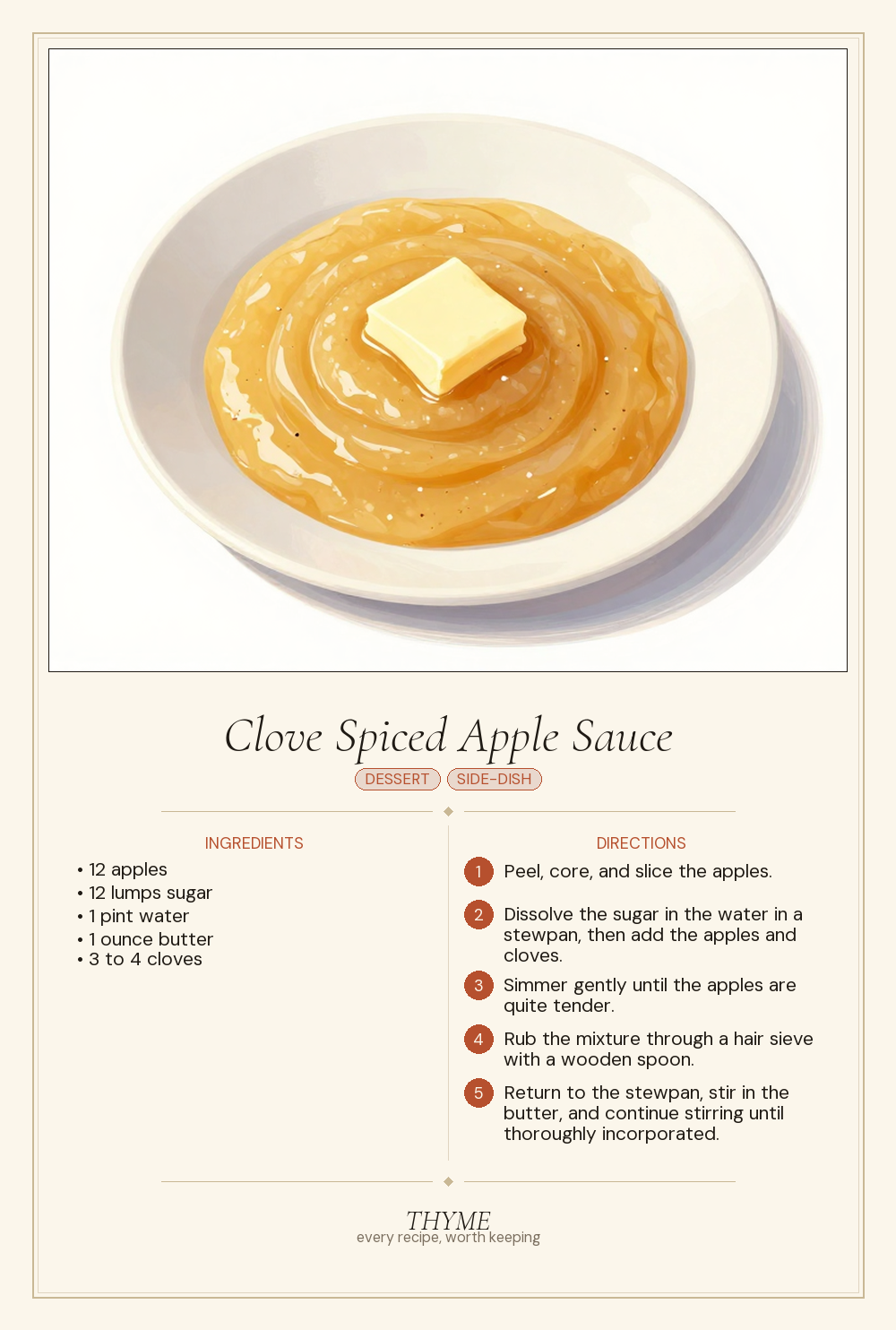 Clove Spiced Apple Sauce