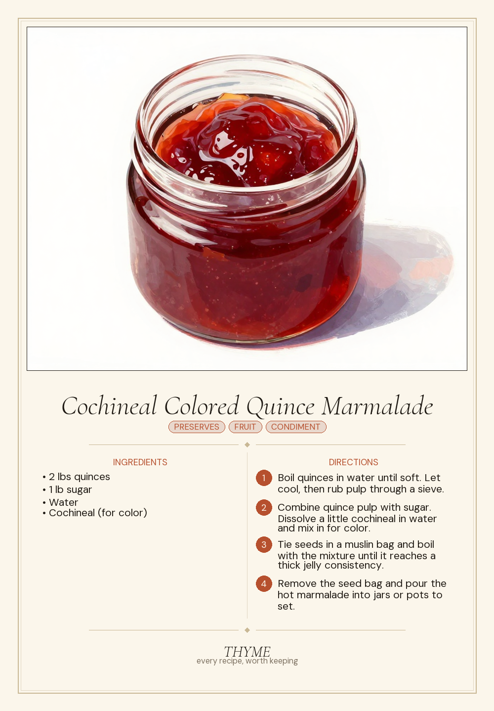 Cochineal Colored Quince Marmalade