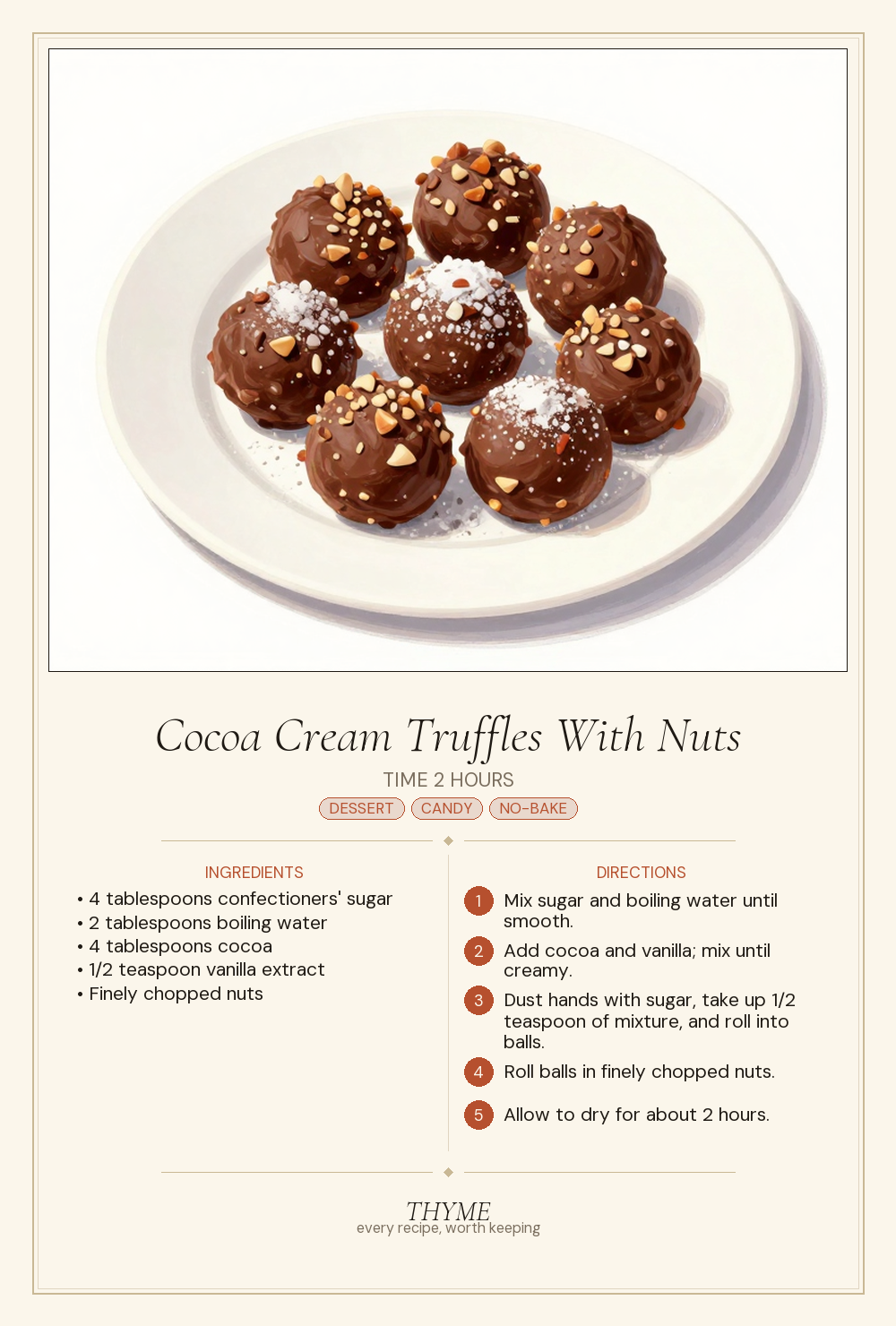Cocoa Cream Truffles With Nuts