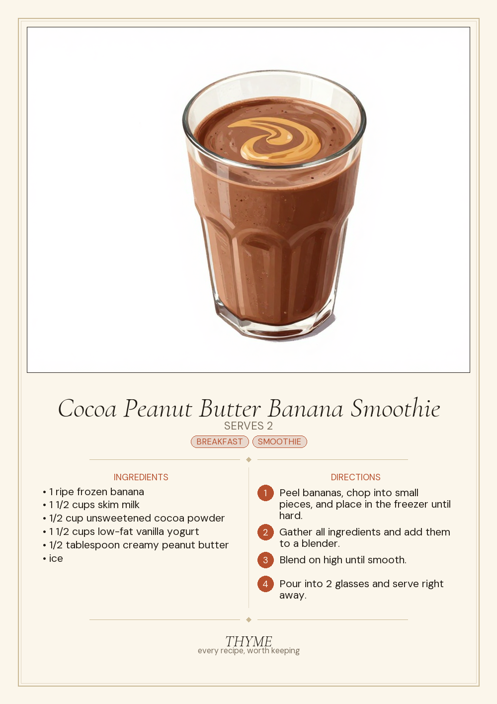 Cocoa Peanut Butter Banana Smoothie