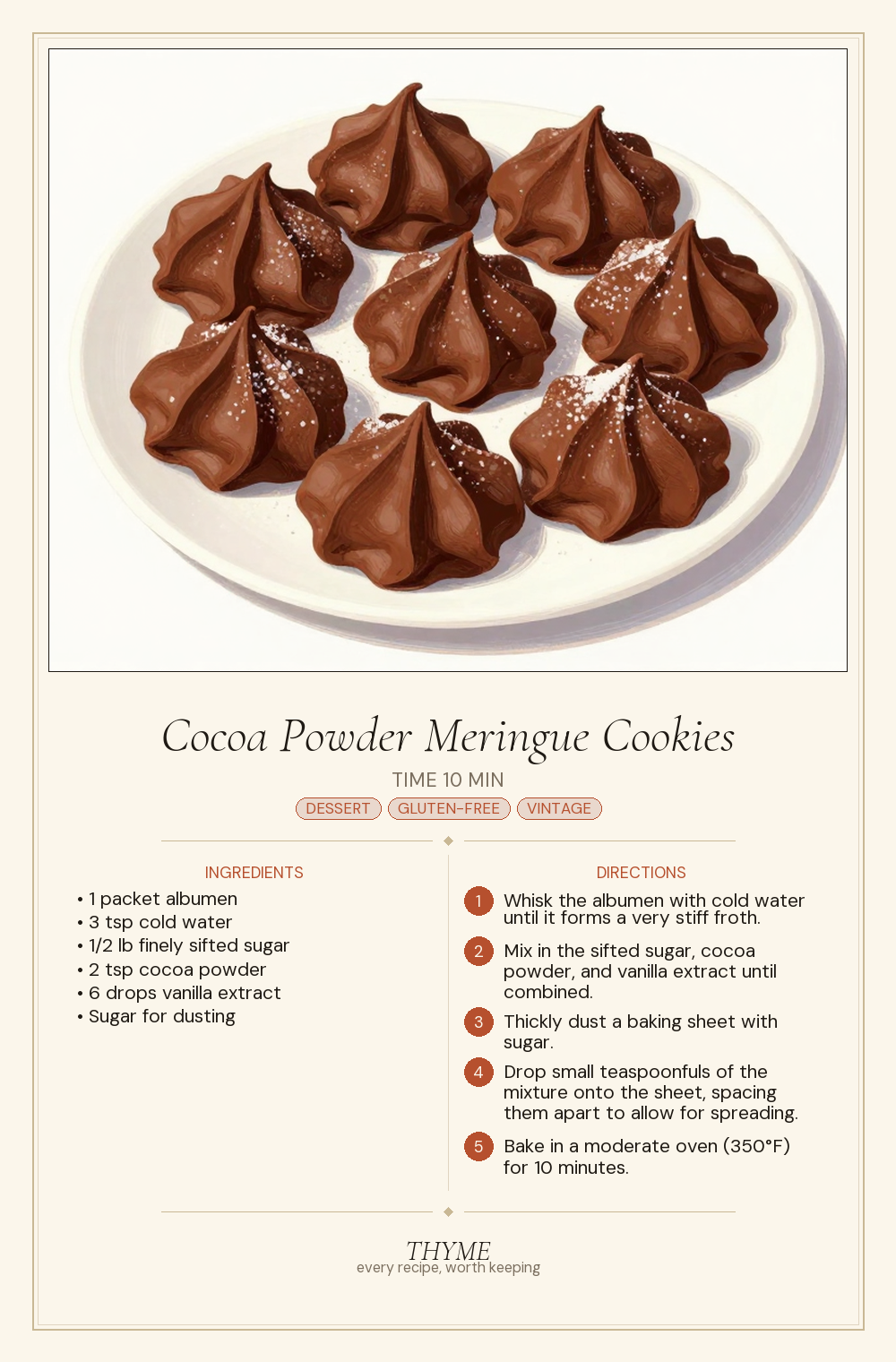 Cocoa Powder Meringue Cookies