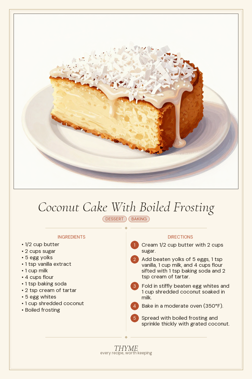Coconut Cake With Boiled Frosting