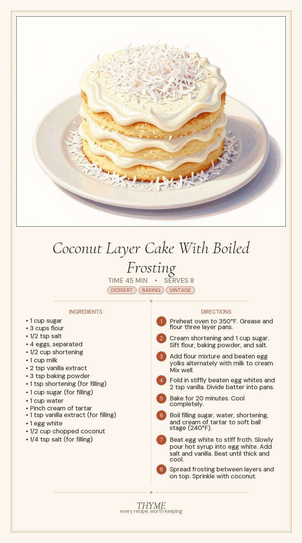 Coconut Layer Cake With Boiled Frosting