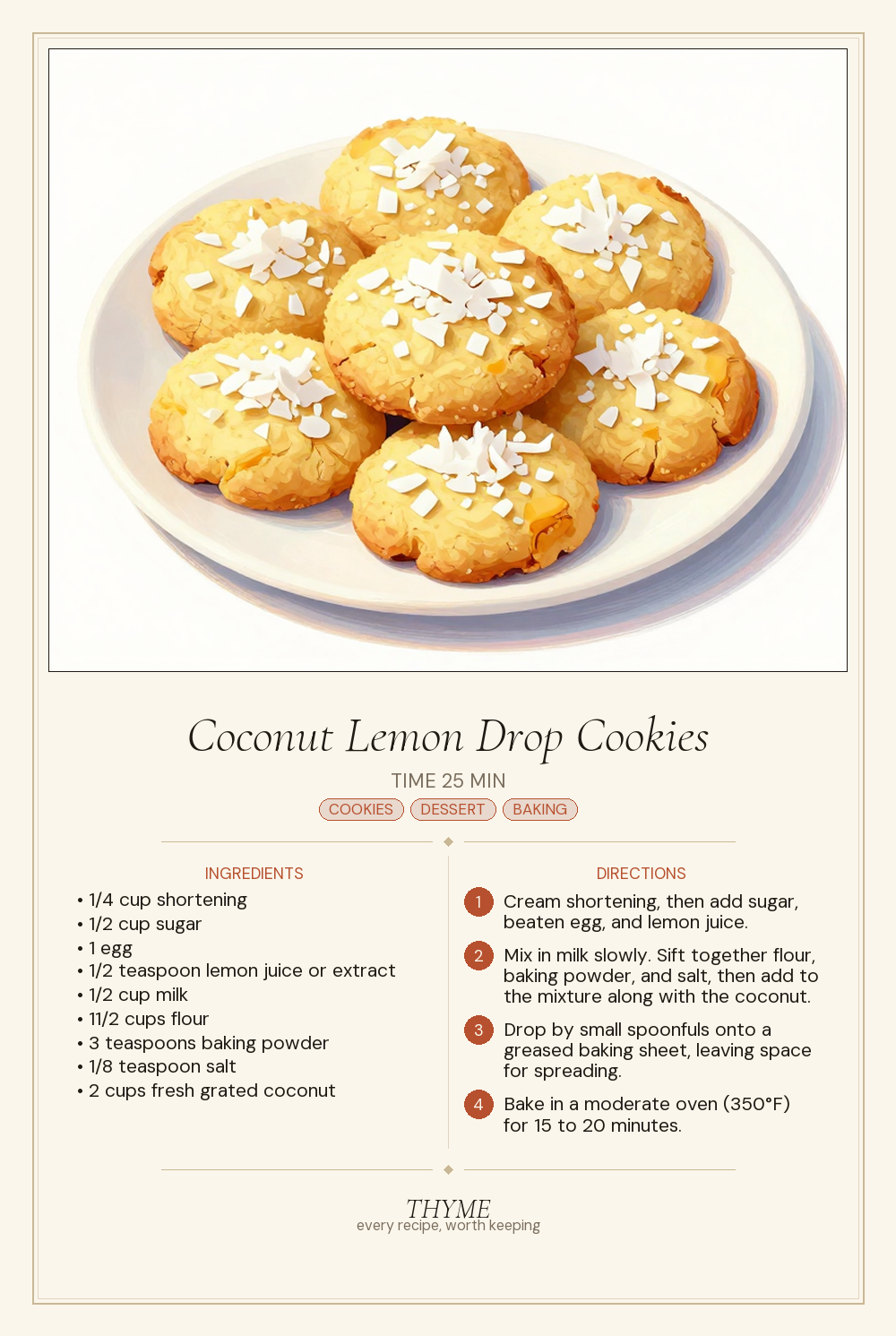 Coconut Lemon Drop Cookies