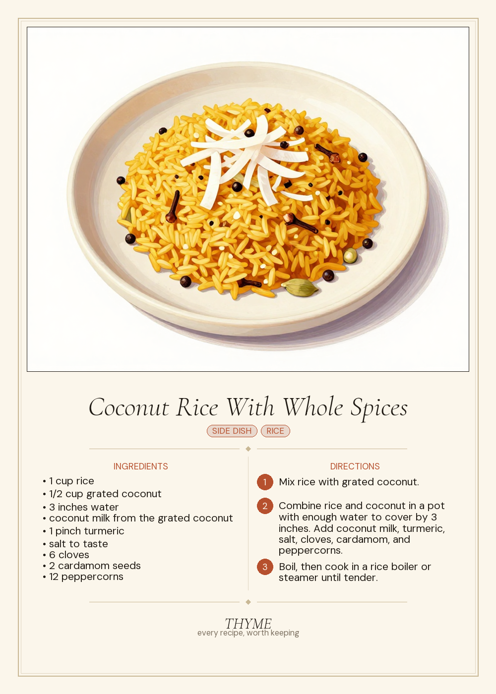 Coconut Rice With Whole Spices