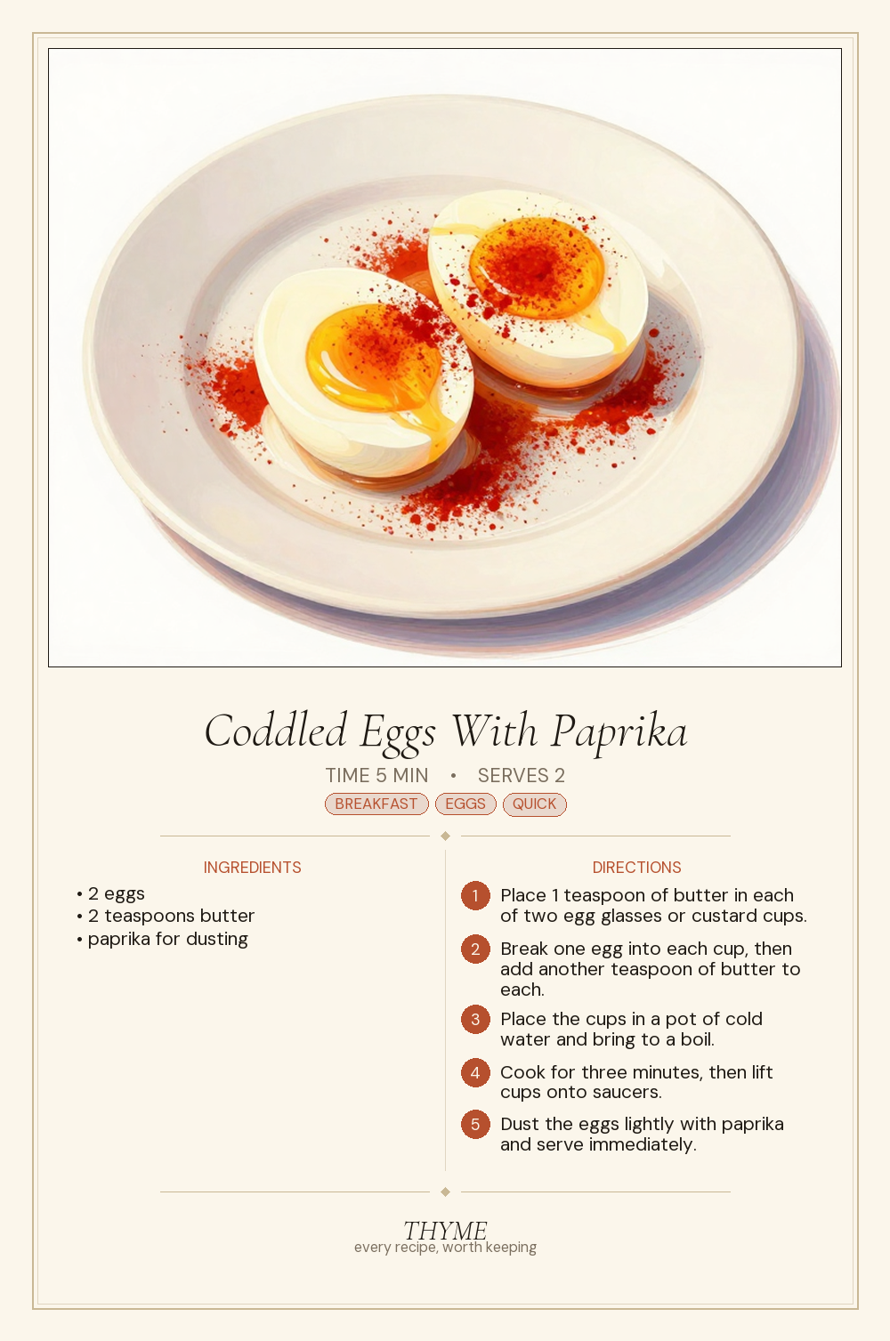 Coddled Eggs With Paprika
