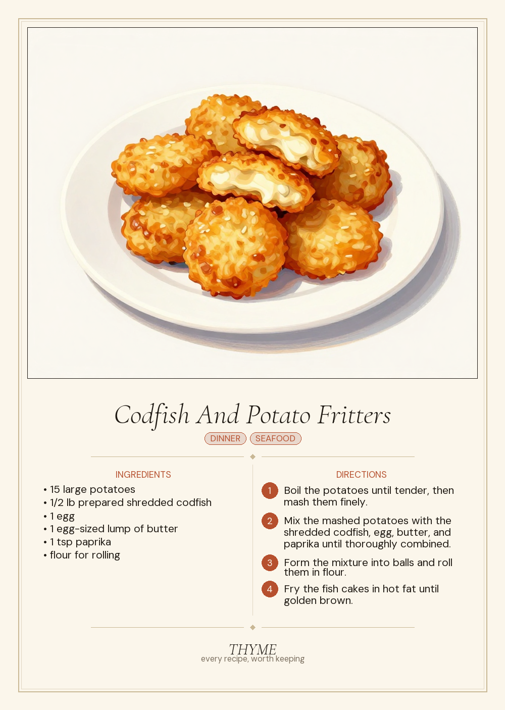 Codfish And Potato Fritters