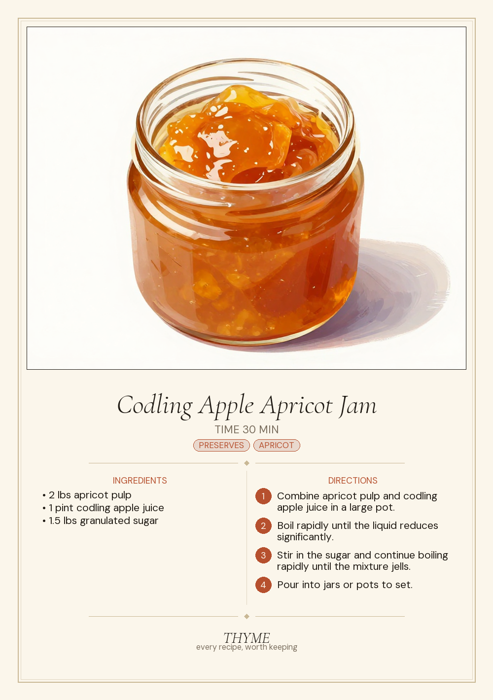 Codling Apple Apricot Jam