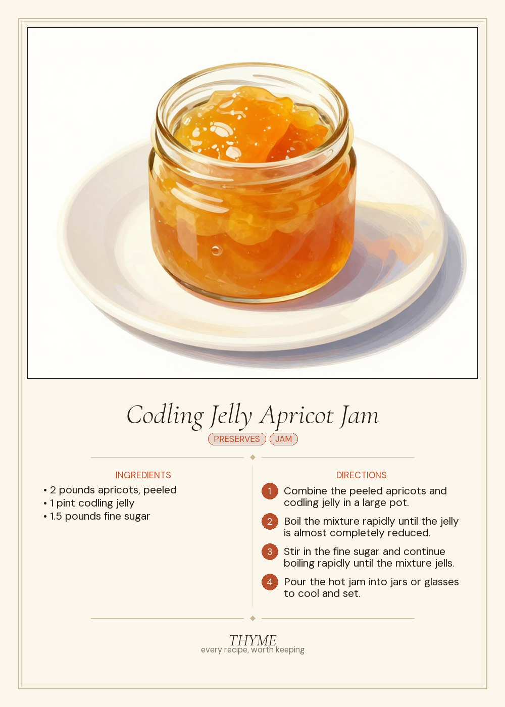 Codling Jelly Apricot Jam