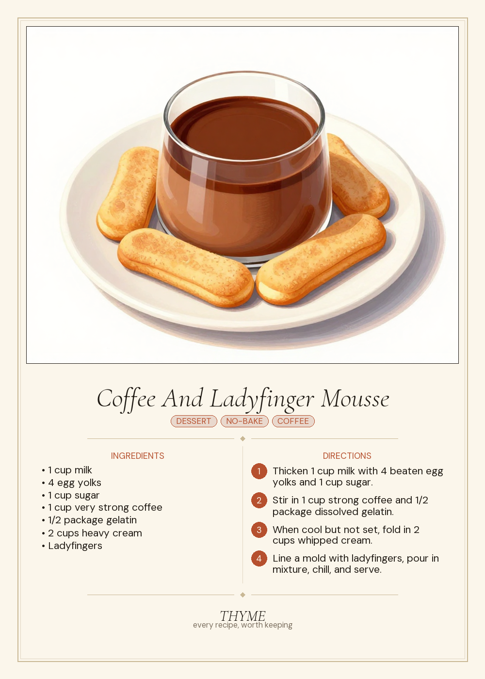 Coffee And Ladyfinger Mousse
