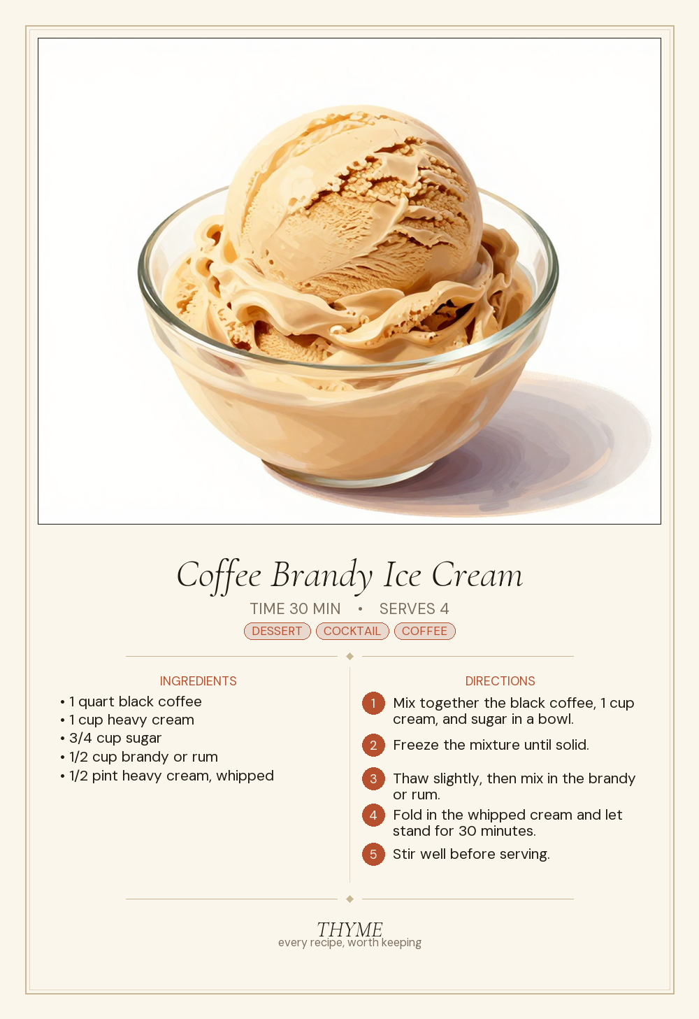 Coffee Brandy Ice Cream