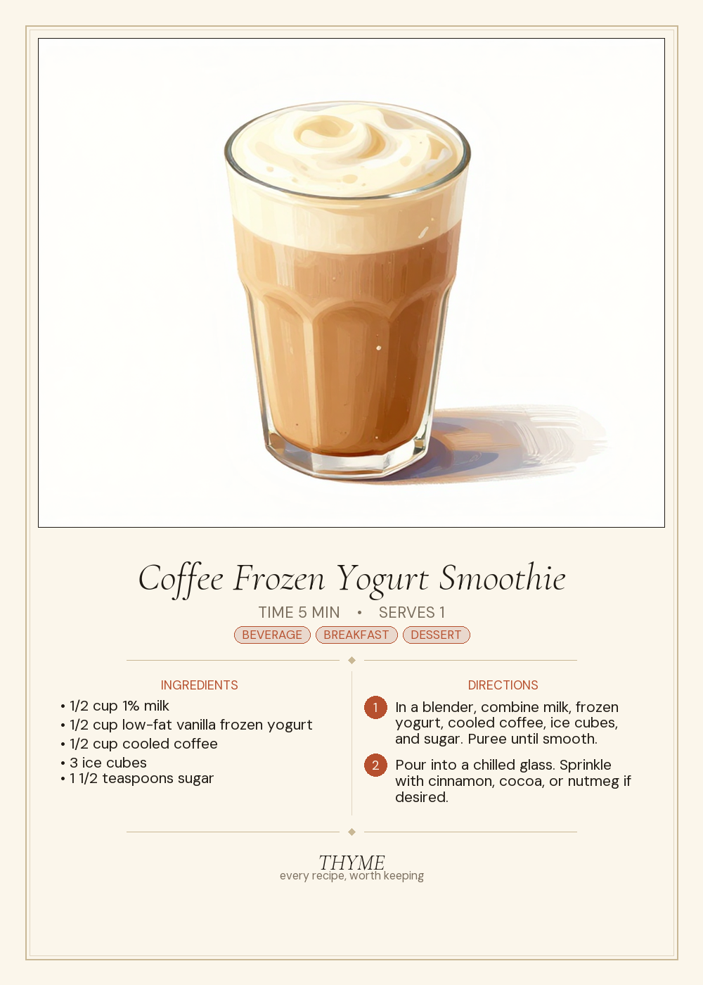 Coffee Frozen Yogurt Smoothie